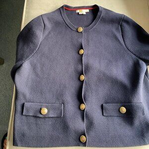 Boden Womens 10 EUC navy sweater gold buttons